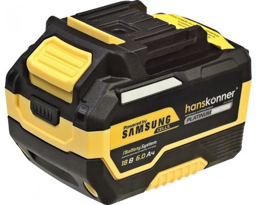 Аккумулятор HANSKONNER HBP2006PRO Platinum 18 B, 1BatterySystem, 6.0 Ач, Samsung