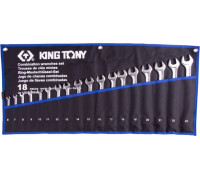 Набор комбинированных ключей KING TONY 12D18MRN 6-24 мм, чехол из теторона, 18 пр.