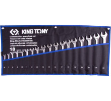 Набор комбинированных ключей KING TONY 12D18MRN 6-24 мм, чехол из теторона, 18 пр.