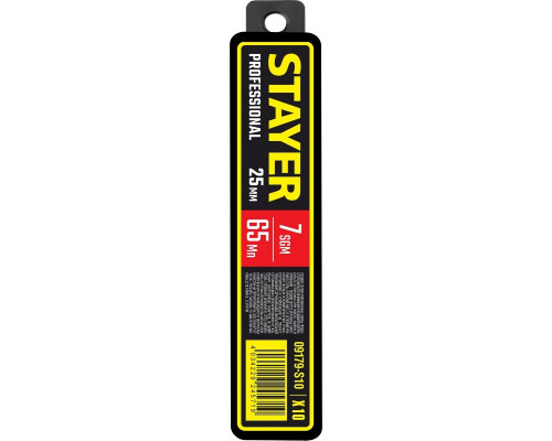 Лезвие для ножа STAYER 09179-S10 сегментированные 25 мм, 10 шт