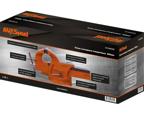 Тиски AV Steel AV-940008 слесарные поворотные, 200 мм