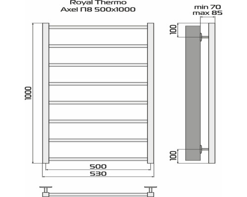 Полотенцесушитель ROYAL THERMO Axel П8 500х1000 НС-1433987