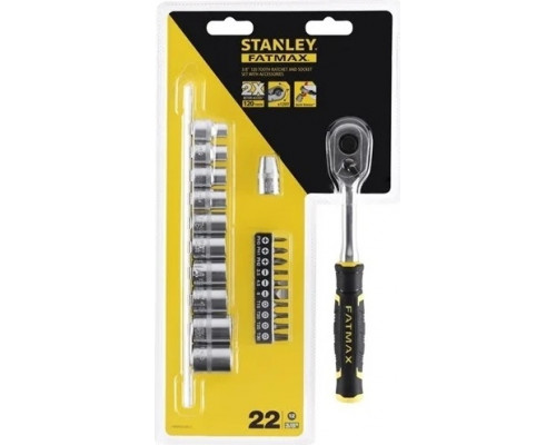 Набор головок 3/8" STANLEY FMMT82680-0 FatMax с храповым механизмом 120 зубцов и битами
