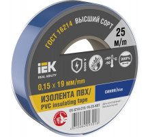 Изолента IEK MIXTAPE 0.15х19мм (рул.25м) син. EX-IZ10-C15-19-25-K07
