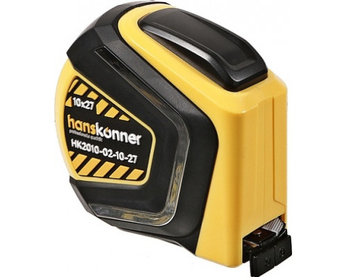 Рулетка HANSKONNER HK2010-02-10-27 противоударная с обрезиненным корпусом и магнитом
