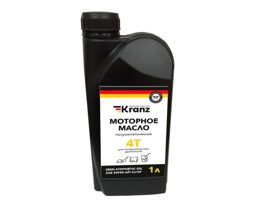 Масло для 4-тактных двигателей Kranz SAE 5W30 1 л полусинтетическое KR-16-1299