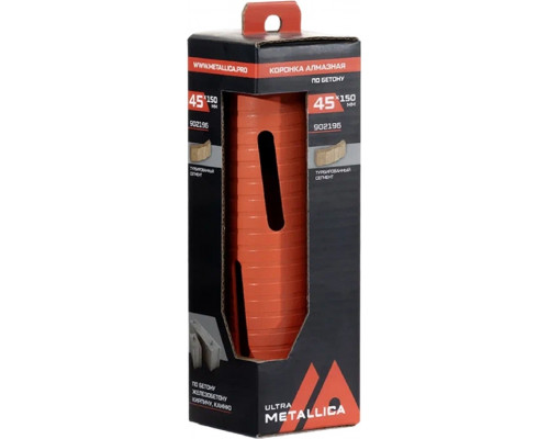 Коронка буровая SDS-plus METALLICA Ultra 45x150 мм М16 алмазная сегментная удлин. по бетону 902196