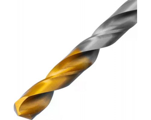 Сверло по металлу Denzel Р6М5, Golden Tip спиральное 7,0x109мм 718237