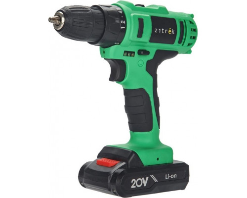 Дрель-шуруповерт аккумуляторная ZITREK Green 20-Li Plus 20В, 2х2.0Ач 083-1115