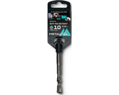 Бур SDS-plus METALLICA Optima 10х110/50 мм по бетону напайка с центром, 2 спирали 904275