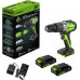 Дрель-шуруповерт аккумуляторная GREENWORKS GD24DD60 ударная, 24V, 2 АКБ 2Ач и ЗУ 3704107CUC