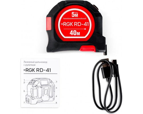 Лазерный дальномер RGK RD41 с рулеткой 720480