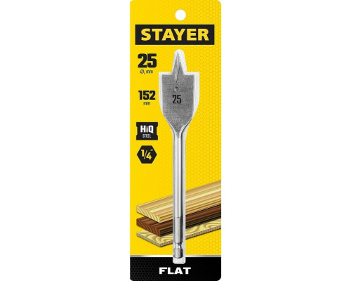 Сверло по дереву STAYER FLAT 25x152мм, перовое 2950-25_z01
