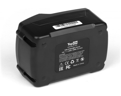 Аккумулятор TopON для Metabo 18В, 3.0Ah (Li-Ion) TOP-PTGD-MET-18-3.0
