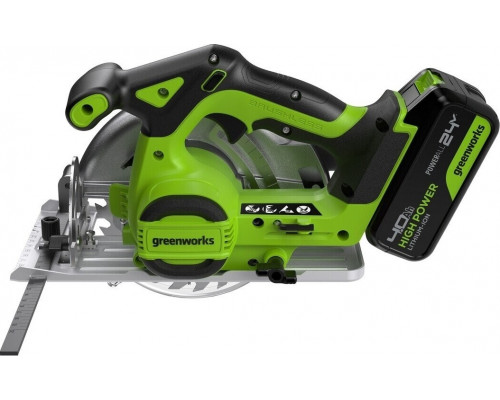 Пила циркулярная аккумуляторная GREENWORKS GD24CS165 24V, АКБ 4Ач и ЗУ 1501607CUB