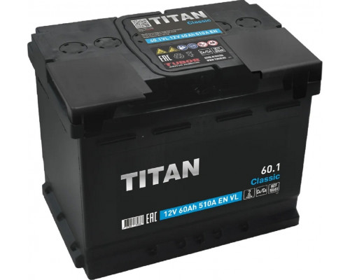 Аккумулятор Titan Classic 6СТ-60.1 VL 510А