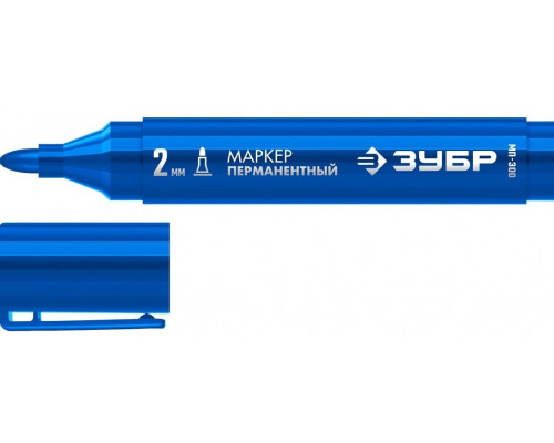 Маркер перманентный ЗУБР МП-300, 2 мм, заостренный, синий