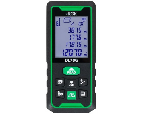Лазерный дальномер RGK DL70G зеленый луч с угломером 778183
