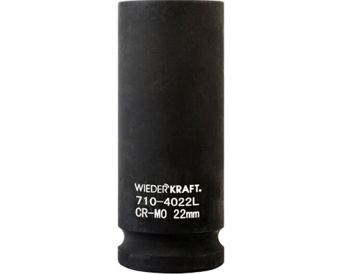 Ударная головка глубокая 6-гранная 1/2" 22 мм WiederKraft WDK-710-4022L