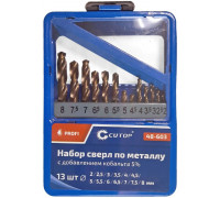 Набор сверл по металлу Cutop Profi с кобальтом 5%, 13 шт 48-603