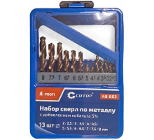 Набор сверл по металлу Cutop Profi с кобальтом 5%, 13 шт 48-603