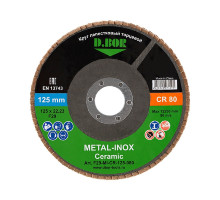 Круг лепестковый D.BOR METAL-INOX CR80P, F29, 125х22,23 торцевой D-F29-MI-CR-125-080