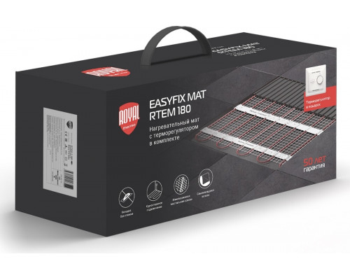 Мат нагревательный ROYAL THERMO EasyFix Mat RTEM 2-180-10 комплект с терморегулятором НС-1599097