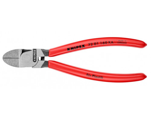 Бокорезы KNIPEX KN-7201160KA для пластика, округлая голова, пружина, 160 мм