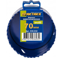 Коронка биметаллическая ПРАКТИКА 70 мм (2 ¾