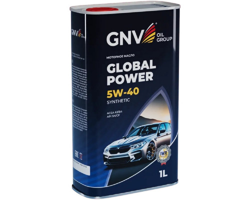 Масло моторное GNV Global Power 5W40 Synthetic 1 л (металл. канистра) GGP1M11072017510540001