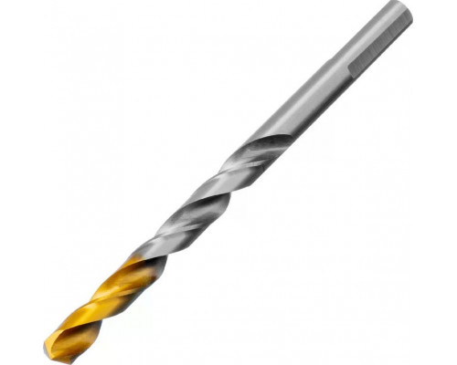 Сверло по металлу Denzel Р6М5, Golden Tip спиральное 7,0x109мм 718237