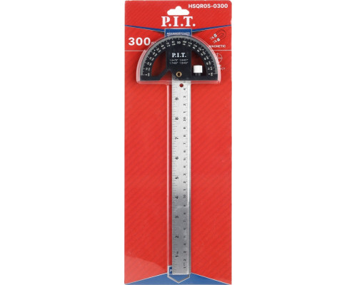 Транспортир P.I.T. HSQR05-0300 с линейкой