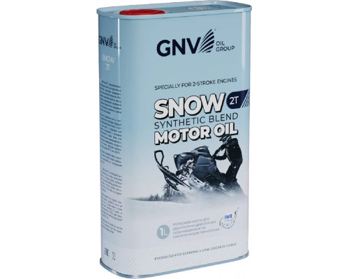 Масло для 2-тактных снегоходов GNV Snow 2T 1 л, синтетическое (металл. канистра) GS2T0013114101654200001