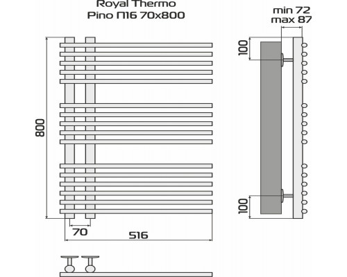 Полотенцесушитель ROYAL THERMO Pino white П16 500х800 НС-1434018