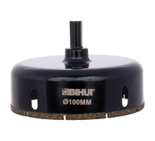Алмазная коронка для мокрого сверления BIHUI 100 х 25мм по стеклу и керамике DBW100