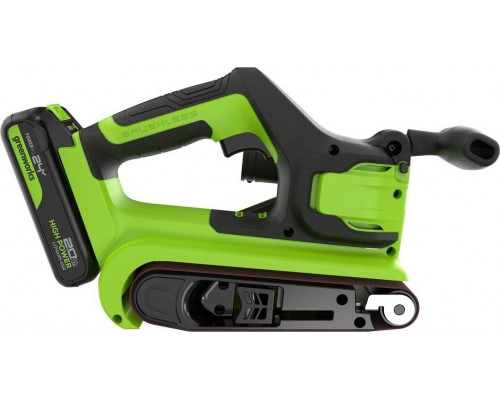 Ленточная шлифовальная машина аккумуляторная GREENWORKS G24BS 24V, АКБ 2Ач и ЗУ 3100607CUA