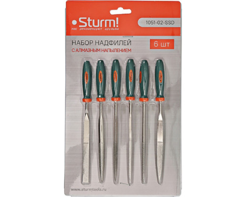 Набор надфилей Sturm 1051-02-SSD с алмазным напылением (6шт.)