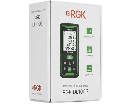 Лазерный дальномер RGK DL100G зеленый луч с угломером 778190