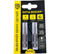Бита для заворачивания BERGER BG2412 TORX10x50мм, 2 шт., S2