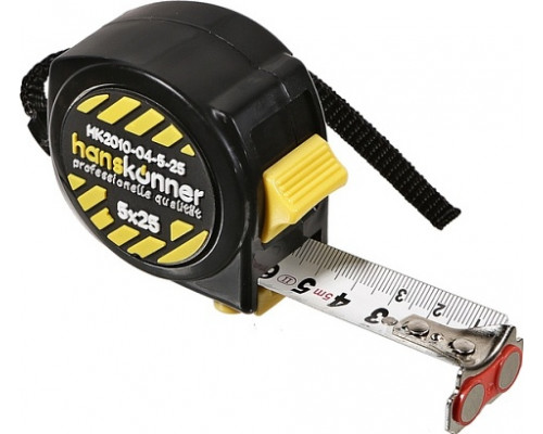 Рулетка HANSKONNER HK2010-04-5-25 с мощным магнитом
