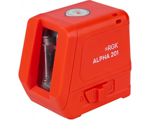 Лазерный уровень RGK ALPHA 201, крестовой, красный, 0,2 мм/м