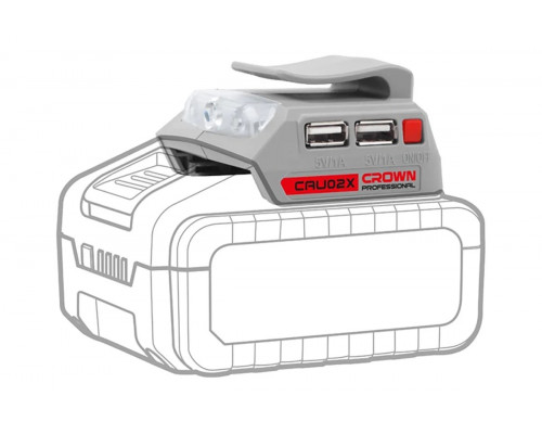 Адаптер для аккумуляторов Crown 20В Li-ion 2хUSB CAU02X