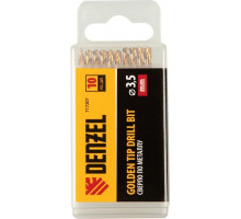 Сверло по металлу Denzel HSS-Tin, Golden Tip 3,5 мм, 10 шт 717207
