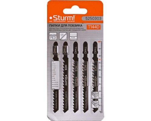 Пилки по дереву Sturm T144D 5шт. быстрый рез 5250303