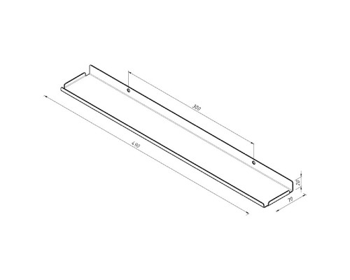 Полка для хранения EMBODIMENT EMB-TB-SH-490x70-B металлическая настенная черная