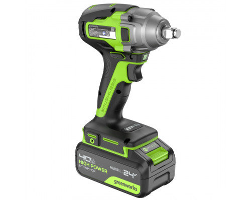 Гайковерт аккумуляторный GREENWORKS GD24IW400 ударный, 24V, АКБ 4Ач и ЗУ 3802907CUB