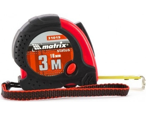 Рулетка MATRIX 31019 Status Magnet Fixation, 3 м х 16 мм