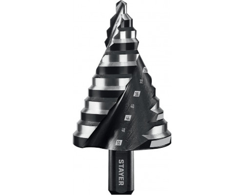 Сверло ступенчатое по металлу STAYER Pro-Max 6-52мм, 12 ступеней 29661-6-52-12