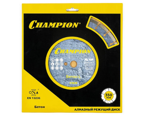 Алмазный диск для резки бетона CHAMPION Concremax L-Series 350 (с наполн.сред.тв) C1629