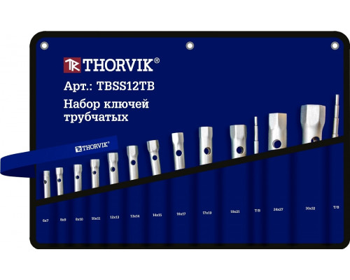 Набор ключей трубчатых THORVIK TBSS12TB в сумке, 12 предметов